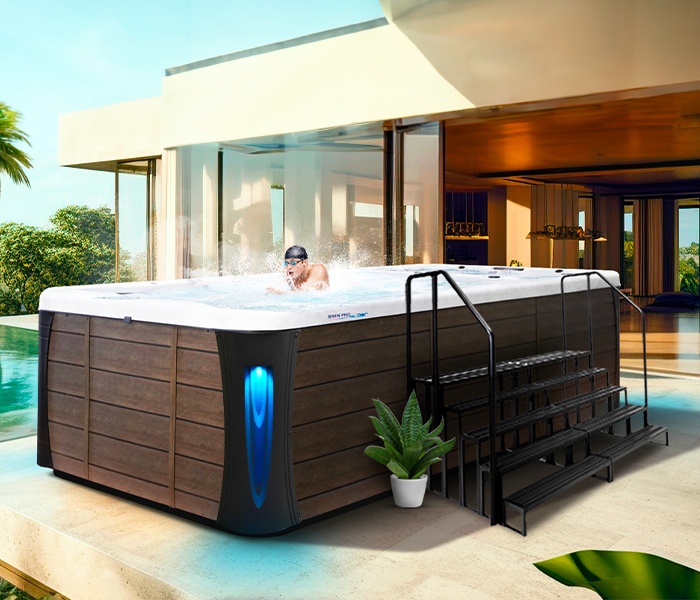 Calspas hot tub being used in a family setting - Napa